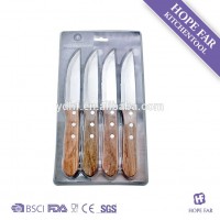 1100031 4pcs wooden handle stainless steel kitchen knife knives set serrated knives set