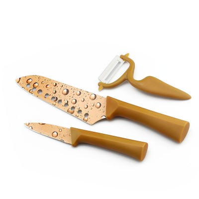 1100004 3pcs non-stick knife set colorful carving knives non-stick coating knife set